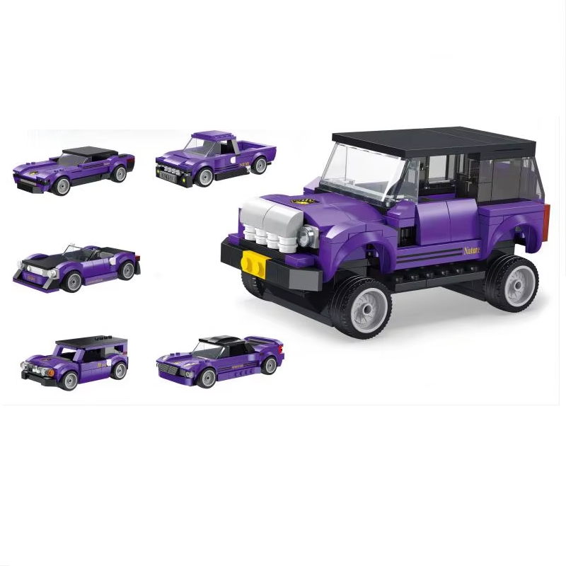6 In 1 494PCS Purple Off Road Vehicle Building Blocks City Speed Car Model - $25.99