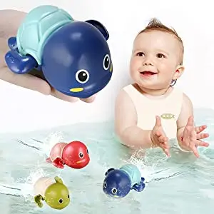 3 Pack Cute Swimming Turtle Bath Toys for Toddlers Floating Wind Up Toys... - £8.27 GBP