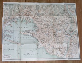 1927 Original Vintage City Map Of Genoa / Genova / Liguria Italy - $24.20