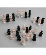 Mexican Aztec Onyx Marble Chess 32 Hand Carved Pieces Set Pink Black 2” ... - $1,191.38 MXN