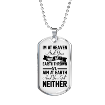 I&#39;m At Heaven Christian Necklace Stainless Steel or 18k Gold Dog Tag 24&quot; Chain - £37.52 GBP+