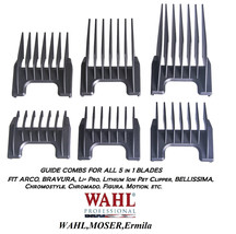 Wahl 5 In 1 Blade Attachment Guide Comb Set For Arco,Figura,Bravura,Chromado - £29.70 GBP