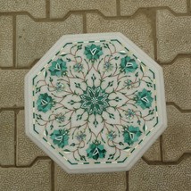 15&quot;x15&quot;  Marble &amp; Semi Precious Malchite  Inlay Centre Table Top Shape: ... - $320.00