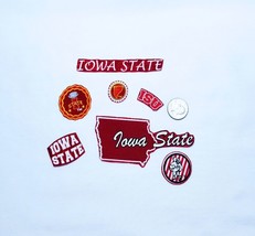 Iowa State Cyclones - Fabric Iron On Appliques, Hometown Fabric  - 8 Pieces, #1 - £6.38 GBP