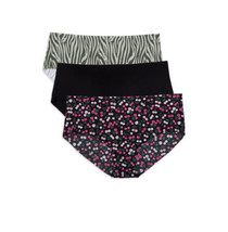 No Boundaries Juniors No Show Cherries/Black/Zebra Hipster Panty 3pk Size Large - £9.72 GBP