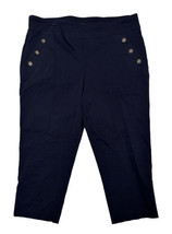 Counterparts Women Plus Size 16 (Measure 35x21)Black Button Accent Pull On Pants - £7.36 GBP
