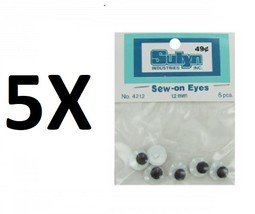 6 Pack Sew-on Wiggly Eyes (5 Packs) - $6.79