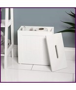 Wooden Slimline Shaker Unit Multi purpose Bathroom Toilet Roll Storage T... - €17,17 EUR