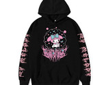 Large Black Pink Melody Hoodie Kawaii Pullover Sweatshirt Hello Kitty Ja... - $29.65