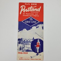 1958 Portland Oregon The Gray Line Map Vintage - £10.43 GBP