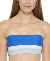 DKNY Bikini Swim Top Bandeau Lapis Blue Colorblocked Size Large $78 - NWT - £14.38 GBP