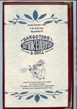 Gangsters Smokehouse &amp; Grill Menu Old Jail House Maynardville Tennessee ... - £13.95 GBP