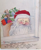 Christmas Santa Claus Postcard Owen Saint Nick Outside Window Series 917... - $11.71