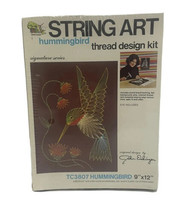 Vintage 1976 String Art HUMMINGBIRD Flowers TC3807 9&quot;x12&#39; Nail Wall Decor NEW - £39.95 GBP