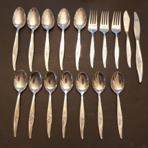 Avon Rose Spoon Fork Knife LOT Stainless Flatware Floral Hanford Forge K... - £39.52 GBP