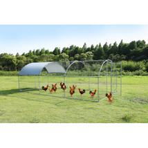 Large Metal Chicken Coop Upgrade Three Support Steel Wire - Silver - £270.41 GBP