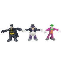 Imaginext DC Super Friends Lot Figures Black Suit Batman The Joker The Penguin  - £6.43 GBP