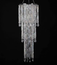 Acrylic Lamp Shade Modern Pendant Crystal Chandelier Hanging Beaded Kitc... - $64.50