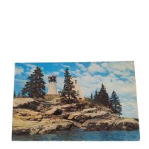 Postcard Burnt Island Lighthouse Boothbay Harbor Maine Nautical Chrome P... - $4.15