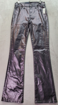 Gap Bootcut Jeans Women&#39;s Size 25 Silver Metallic Stretch Mid Rise Flat Front - £25.38 GBP
