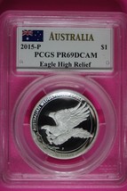 2015 P PR 69 High Relief Australia Eagle John Mercanti Signature $1 PCGS... - $54.99