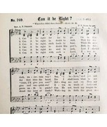 1883 Gospel Hymn Can It Be Right Sheet Music Victorian Religious Church ... - $19.99