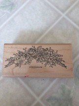 Vintage 1998 stampin up floral spray rose iris hollyhocks rubber stamp  - $19.34