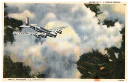 Boeing B 17 Flying Fortress Linen Airplane Postcard - £5.81 GBP
