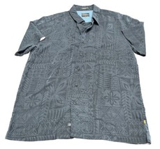 Quicksilver Waterman Collection Adult Large Gray/ Black Button Down Shirt - £19.37 GBP