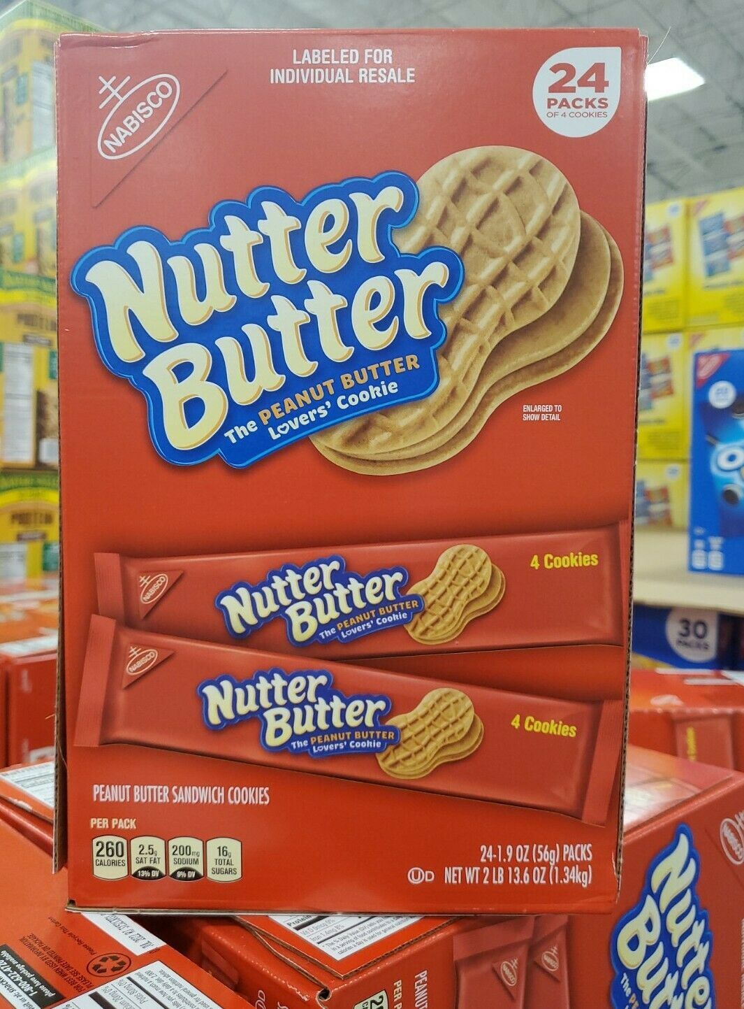 Nabisco Nutter Butter Peanut Butter Sandwich Cookies (24 packs of 4) - £16.62 GBP