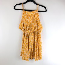 Cotton On Womens Mini Dress Woven Frenchie Open Back Floral Yellow S - £15.36 GBP