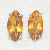 925 Sterling Silver Golden Topaz Earrings Handmade Jewelry Gemstone Earrings - £32.06 GBP