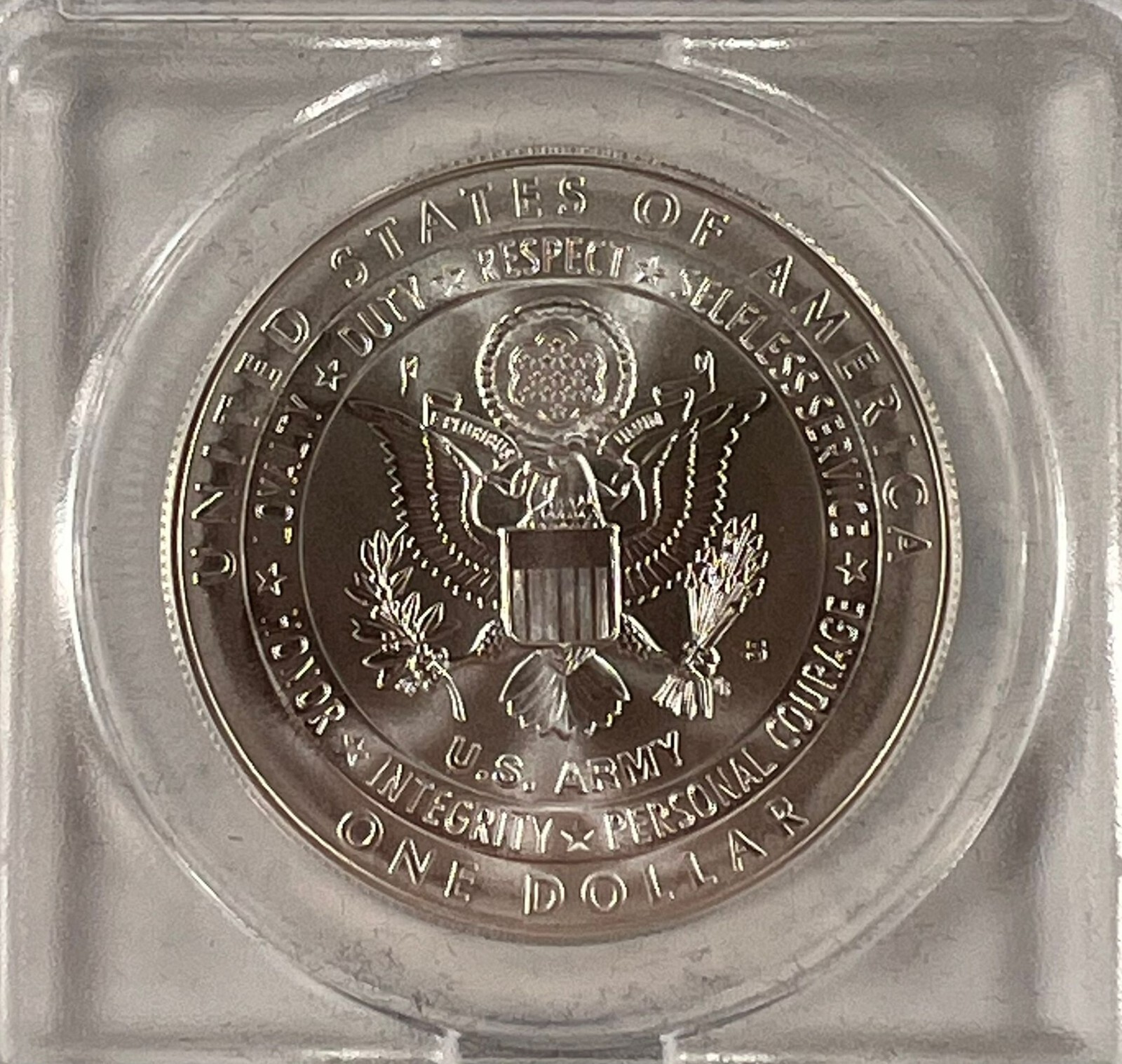 2011-S $ 1 US Army Commemorative Argento Anacs MS70 Primo Rilascio W/ Box Item image 5