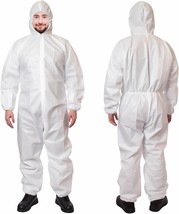 White Disposabl Laminated Polypropylene Coveralls 60 gsm 3XL (5 Pack) - £21.17 GBP