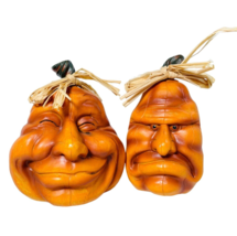 Halloween Mini Pumpkins Anthropomorphic Resin Pumpkin Master Shelf Sill 4&quot; - £11.52 GBP