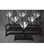 CRISTAL D&#39;ARQUES 6.5&quot; Liquor Cocktail Glass DOMINO SIGNATURE BLACK - Set... - $65.98