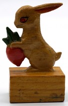Vintage Erzgebirge Style Wooden Figurine Bunny Rabbit Pencil Sharpener - £10.65 GBP