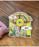 Mt. Joy Hippie Rainbow Sun Mushrooms Flowers Psychedelic Clouds Green St... - $3.43