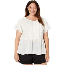 $75 City Chic Plus Size Embroidered top with tie Back Waist Natural Size 16 - £9.39 GBP