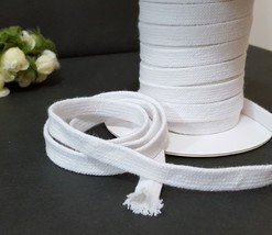 near 5/8&quot; 15mm wide - White Thick Cotton Flat Tube Tape w/o center strin... - $6.99+