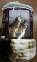 Wolf Wolves Howlıng American Heritage Woodland Royal Raschel Throw blanket - £18.98 GBP