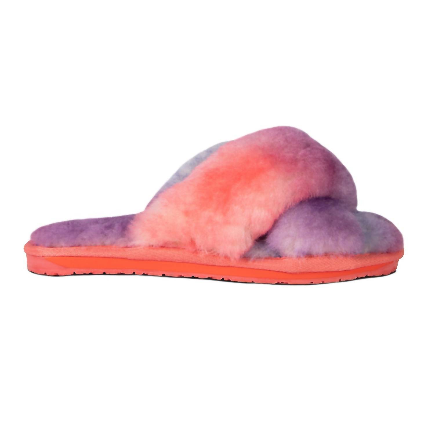 Cloud Nine ladies duo-tone emma sheepskin slipper in TIE/DYE