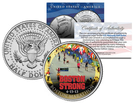 BOSTON STRONG 4-15-13 Colorized JFK Kennedy Half Dollar US Coin BOSTON M... - £6.78 GBP