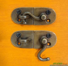 Lot of 2 Solid Brass Door Latch Joint Hooks - Vintage Door Box Latch - 2... - £19.61 GBP