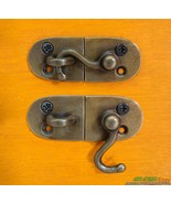 Lot of 2 Solid Brass Door Latch Joint Hooks - Vintage Door Box Latch - 2... - £19.66 GBP