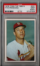 1978 TCMA The 1960&#39;s Tito Francona #231 PSA 9 (MC) P1248 - $165.72 MXN