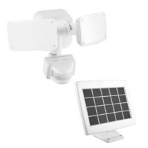 Defiant Motion Activated Solar Powered Outdoor 2-Head LED Security Flood Light - £37.30 GBP