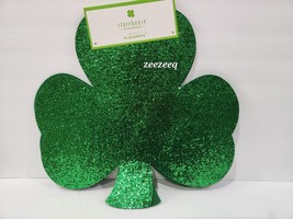 Storehouse St. Patrick&#39;s Set 2 Green Glittery Shamrock Shaped Placemats - $34.64