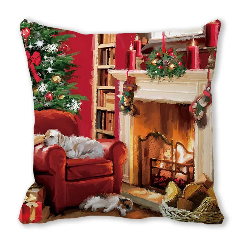 Play Merry Christmas Decorations for Home Xmas Cushion Cover Christmas Ornament  - £23.23 GBP
