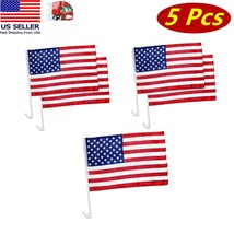 5 Pcs 17&quot; X 12&quot; USA American Stars and Stripes Car Flag, Window Flags 17... - $11.87